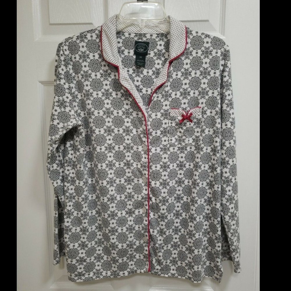 Laura Ashley Long Sleeve Pajama Top Size M cotton